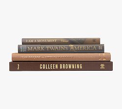 Open Box: Coffee Table Book Stack, Set of 4 - Chocolate