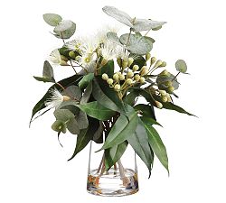 Open Box: Faux Eucalyptus Arrangement In Glass Vase