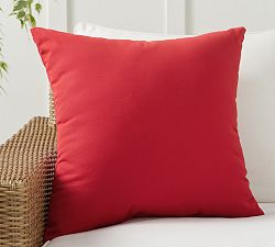 Open Box: Sunbrella® Solid Outdoor Pillow, 24" - Jockey Red