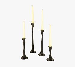 Open Box: Rena Taper Cast Iron Candle Holders, Set of 4