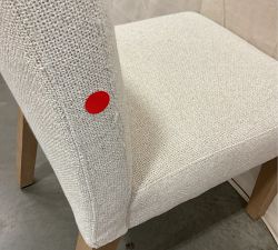 Open Box: Classic Upholstered Dining Chair - Performance Boucle Oatmeal, Seadrift Legs
