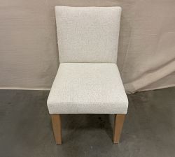 Open Box: Classic Upholstered Dining Chair - Performance Boucle Oatmeal, Seadrift Legs