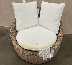 Open Box: Huntington All-Weather Wicker Papasan Swivel Outdoor Chair with Cushion - Natural