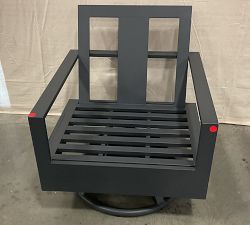 Open Box: Indio Metal Swivel Lounge Chair - Slate