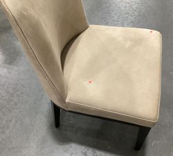 Open Box: Layton Leather Grand Dining Chair - Nubuck Sand, Blackened Oak Legs