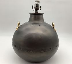 Open Box: Platts Metal LED Round Table Lamp (25") - Gunmetal