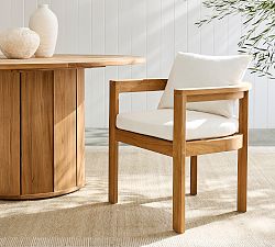 Malibu Teak Rounded Outdoor Dining Armchair