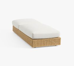 Kostas Wicker Outdoor Single Chaise with Wheels