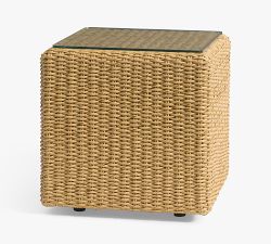 Kostas Wicker Square Outdoor Side Table (20")