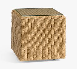 Kostas Wicker Square Outdoor Side Table (20")