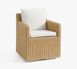 Kostas Wicker Swivel Outdoor Dining Armchair