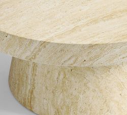 Pomona Faux Travertine Round Outdoor Coffee Table (36")