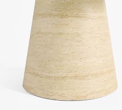 Pomona Faux Travertine Round Outdoor Dining Table (52")