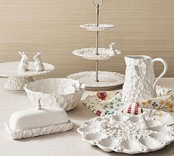 Floral Bunny Stoneware Serveware Collection