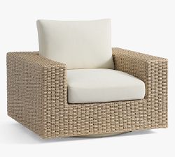 Pottery Barn Kostas Wicker Swivel Lounge Chair - Thumbnail 2