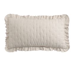 Belgian Flax Linen Ruffle Tufted Quilted Sham