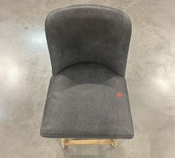 Open Box: Layton Leather Swivel Counter Height Stool - Keystone Navy, Gray Wash Legs