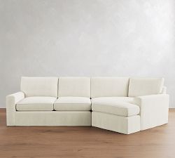 Pearce Square Arm Deep Seat Slipcovered Cuddle Chaise Sectional (137"&ndash;167")