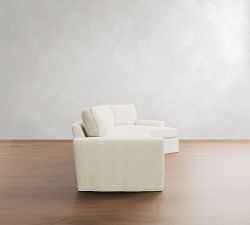 Pearce Square Arm Deep Seat Slipcovered Cuddle Chaise Sectional (137"&ndash;167")