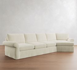 Pearce Roll Arm Deep Seat Slipcovered Cuddle Chaise Sectional (142"&ndash;172")