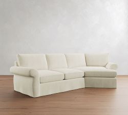 Pearce Roll Arm Deep Seat Slipcovered Cuddle Chaise Sectional (142"&ndash;172")