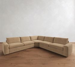 Sierra Leather 3-Piece L-Shaped Wedge Sectional (139"&ndash;149")