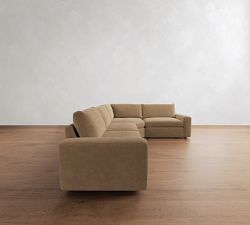 Sierra Leather 3-Piece Wedge Sectional (139"&ndash;149")