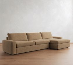 Sierra Leather Chaise Sectional (139"&ndash;154")