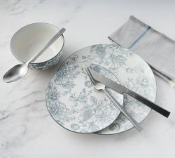 Antique Porcelain Floral Dinner Set, Set of 12