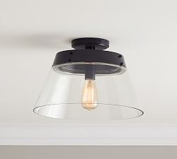 Caldwell Flared Recycled Glass Flush Mount (16")