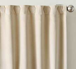 Custom Velvet Twill Blackout Curtain - Oatmeal