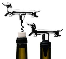 Dachshund Bottle Stopper and Corkscrew Set