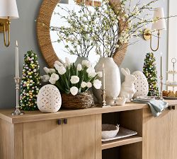 Faux Composed Tulips In Basket