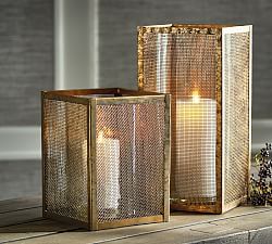 Metal Mesh Hurricane Candle Holders
