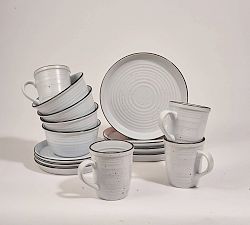 Porcelain Bistro Speckled Dinnerware Set, Set of 16