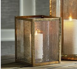 Metal Mesh Hurricane Candle Holders