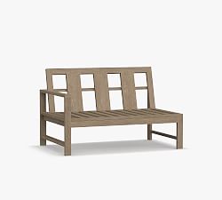 Open Box: Build Your Own - Indio Eucalyptus Outdoor Sectional Components, Left-Arm Loveseat Frame - Weathered Gray