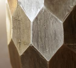 Round Hammered Metal Accent Stool