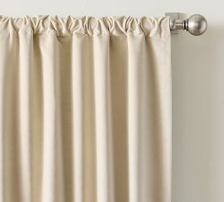 Custom Velvet Twill Blackout Curtain - Oatmeal