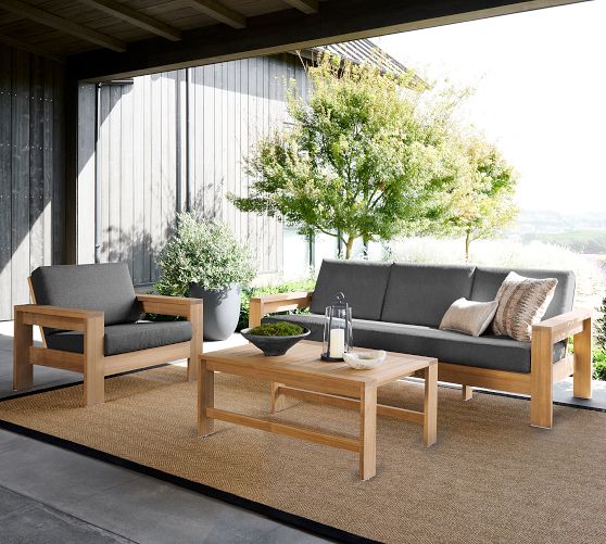 Malibu Teak Rectangular Outdoor Coffee Table (45