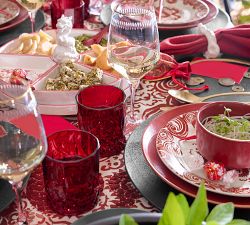 Etched Gold Rim Wine Glasses - Set of 4