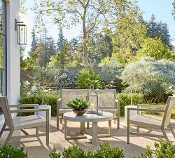 Indio Coastal Mahogany &amp; Rope Outdoor Loveseat (52")