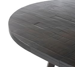 Jenny Round Reclaimed Pine Wood Extendable Dining Table (60"-72")