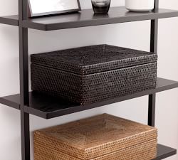 Tava Handwoven Rattan Flat Legal File Storage Box With Lid