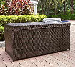 Benson Outdoor Wicker Pool Storage Bin 