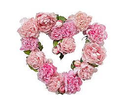 Handcrafted Faux Peony Heart Shaped Wreath