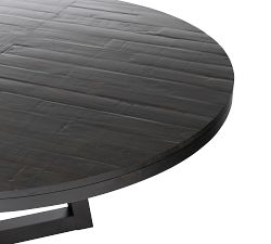 Jenny Round Reclaimed Pine Wood Extendable Dining Table (60"-72")