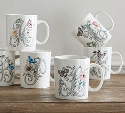Monique Lhuillier Botanical Monogram Stoneware Mug