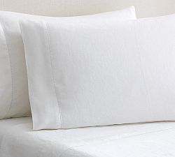 Belgian Flax Linen Hemstitch Pillowcases - Set of 2