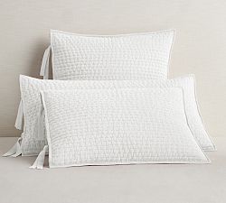 Pick-Stitch Handcrafted Cotton Linen Quilted Sham